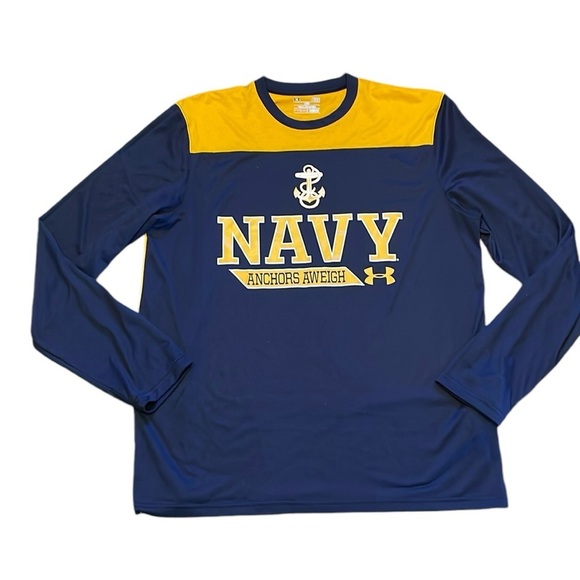 Under‎ Armour NAVY Heat Gear Long Sleeve T-Sirt - Picture 1 of 7